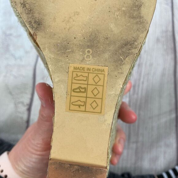 Kelsi Dagger open toe criss cross strap espadrille wedge sz 8 - Picture 6 of 9